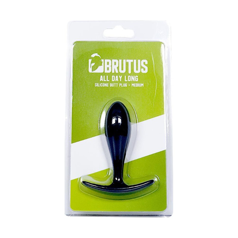 Brutus All Day Long Butt Plug, Black, Medium
