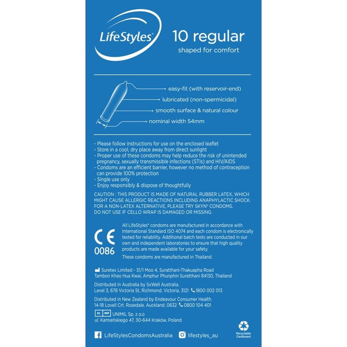 LifeStyles Regular Condoms, 10-pack