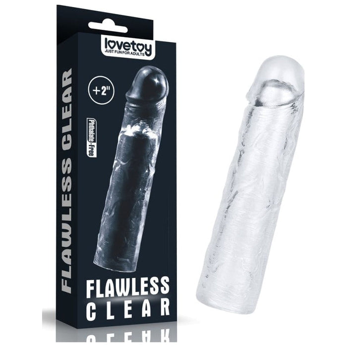 Lovetoy Clear Penis Extender Sleeve Plus, 2in/5cm, Clear