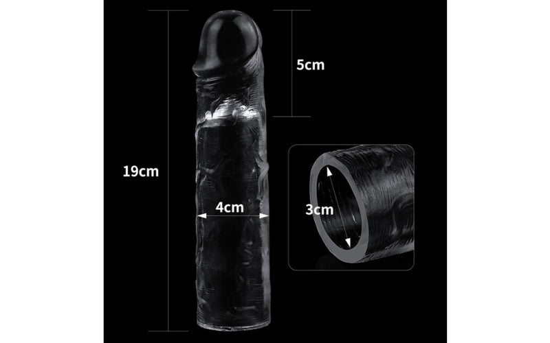 Lovetoy Clear Penis Extender Sleeve Plus, 2in/5cm, Clear