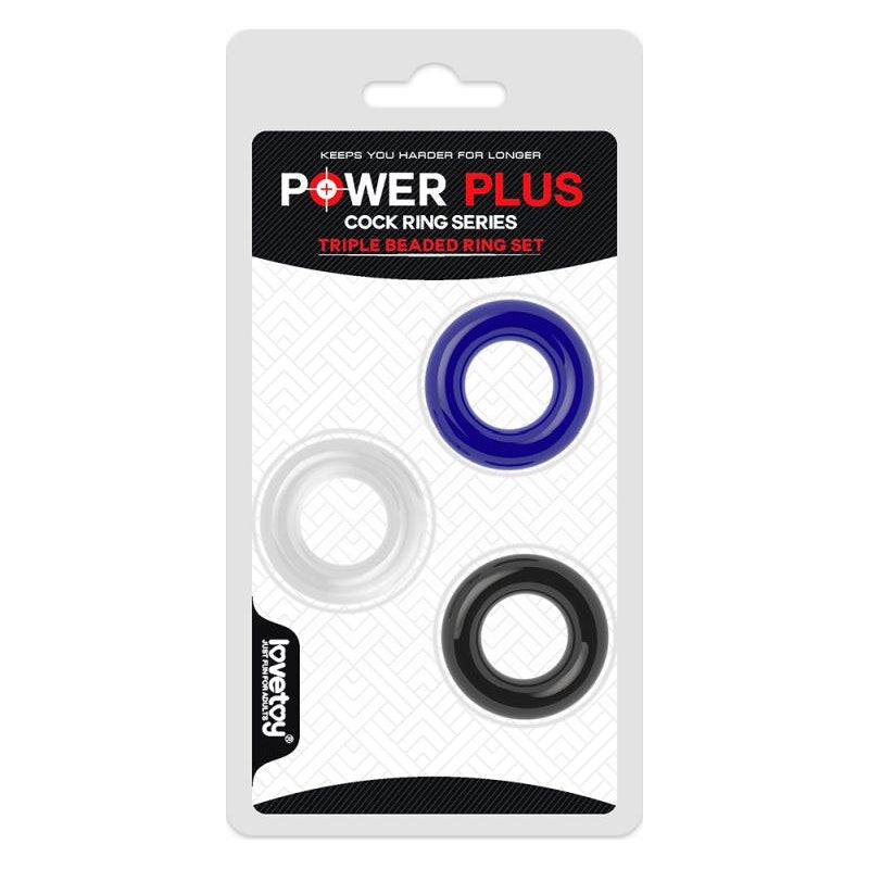 Lovetoy Power Plus Coloured Triple Donut Ring Set