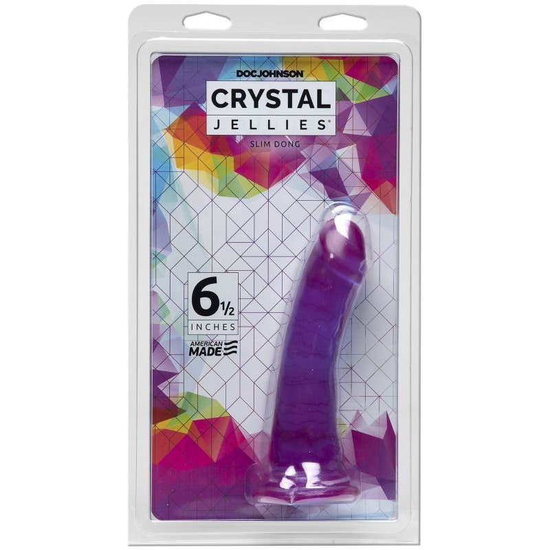 Crystal Jellies Slim Dong, 6.5", Purple