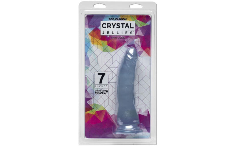 Doc Johnson Crystal Jellies 7"/18cm Thin Dong Clear