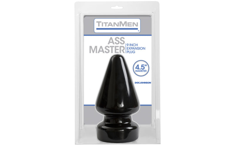 Body-safe silicone Ass Master butt plug with flared base.