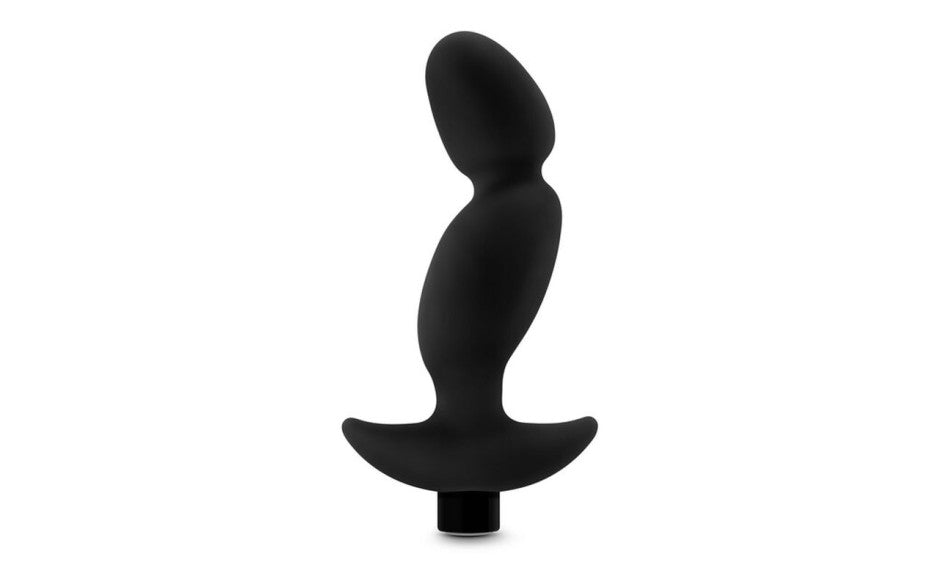 Anal Adventures Vibrating Silicone Prostate Massager, 16.5cm, Black