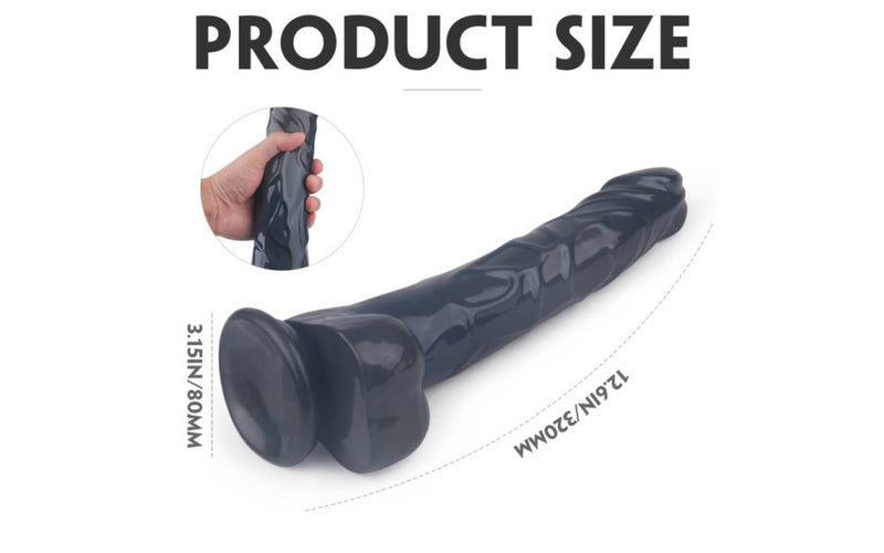 King Kong Dong with Balls XL, 12.6”/32cm, Black