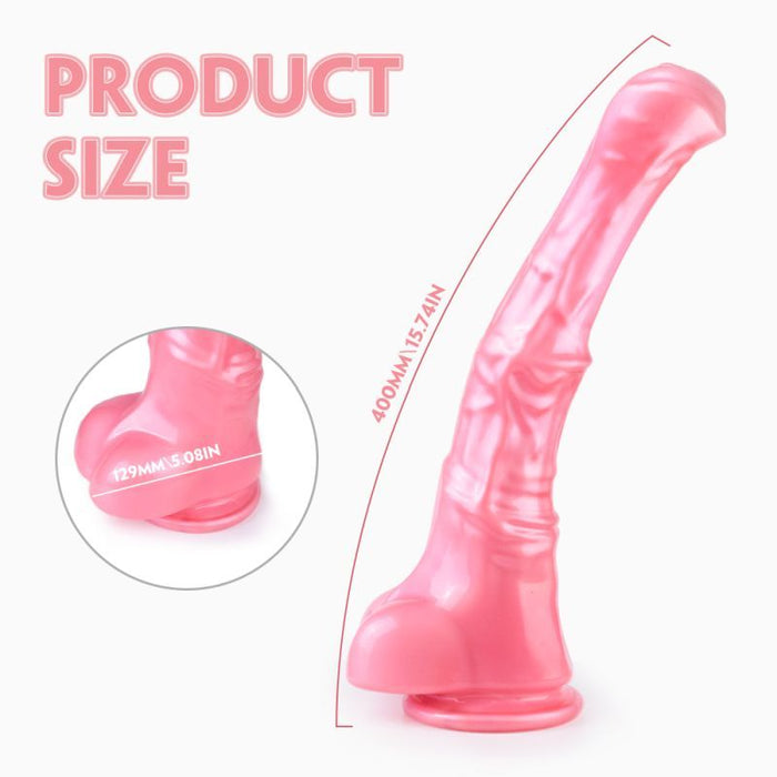 Duke Horse Dong with Balls, XXL, 40cm, Pink
