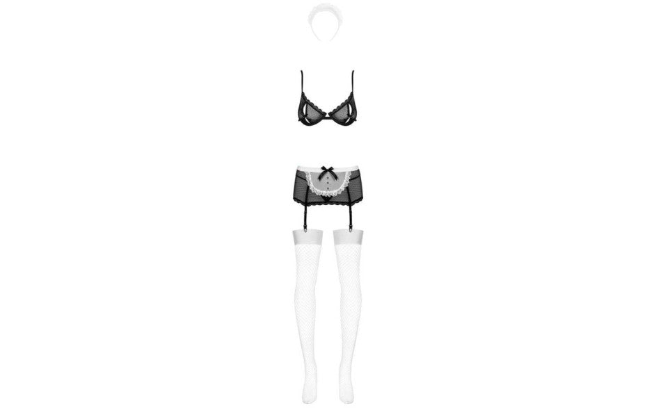 Obsessive Lingerie Maidme 5-piece Costume Set, Black, S/M, L/XL