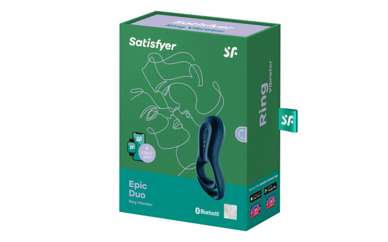 Satisfyer Epic Duo Cockring w Bluetooth & App, Blue