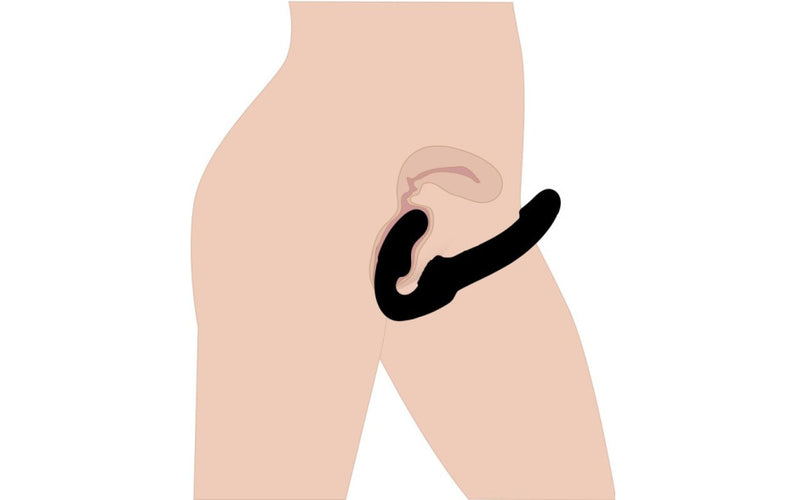 Strap U Revolver II Strapless Strap On Dildo, Black