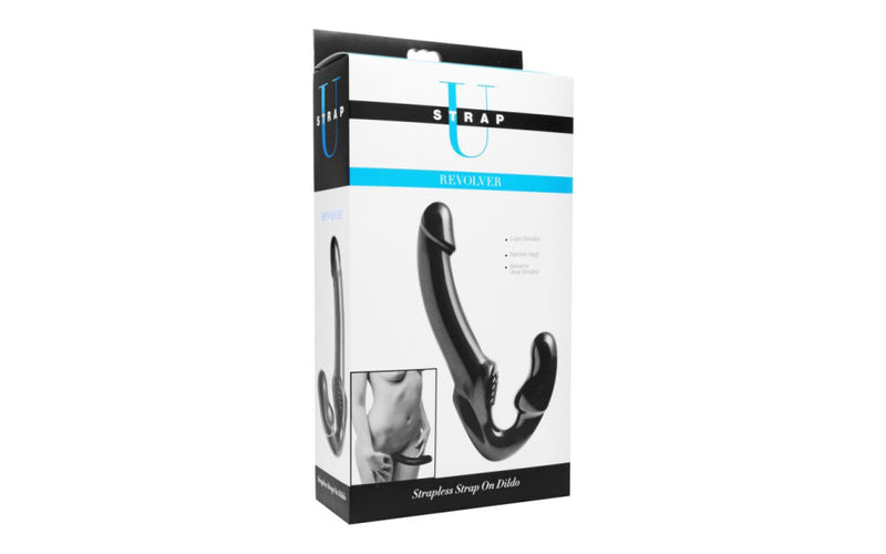 Strap U Revolver II Strapless Strap On Dildo, Black