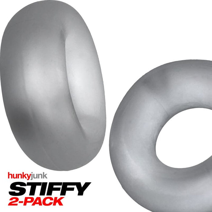 Hunkyjunk Stiffy Cockrings, 2-pack, Clear, One Size