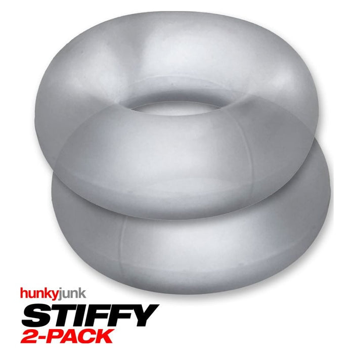 Hunkyjunk Stiffy Cockrings, 2-pack, Clear, One Size