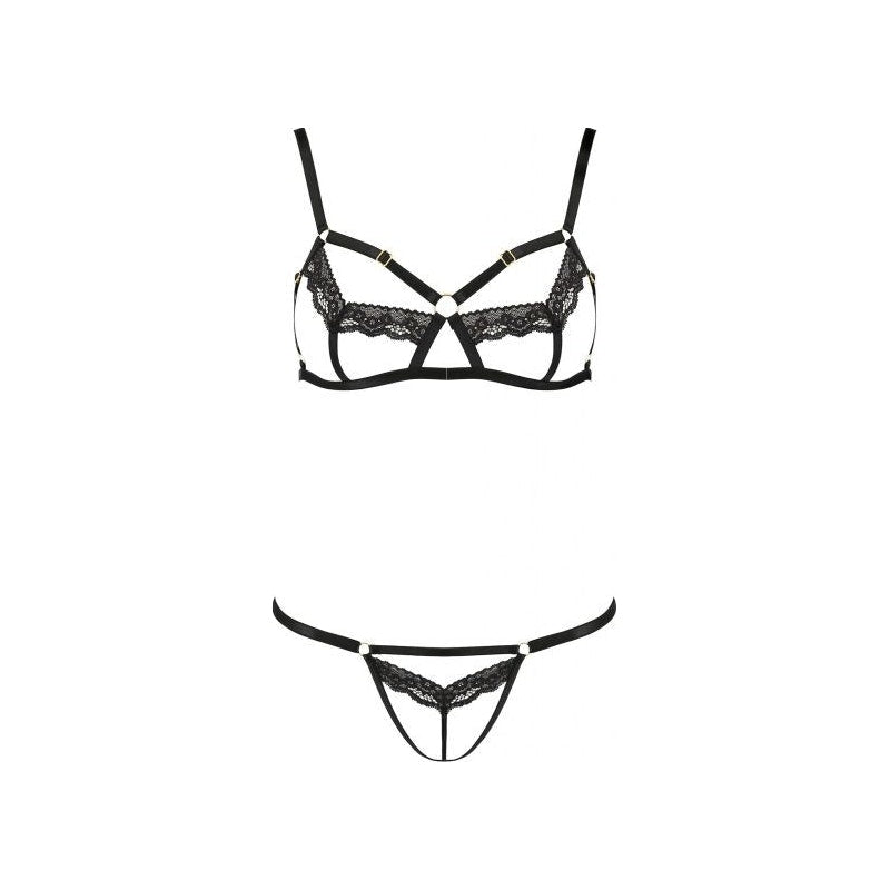 Passion Lingerie Solon 2-piece set, Black, S/M