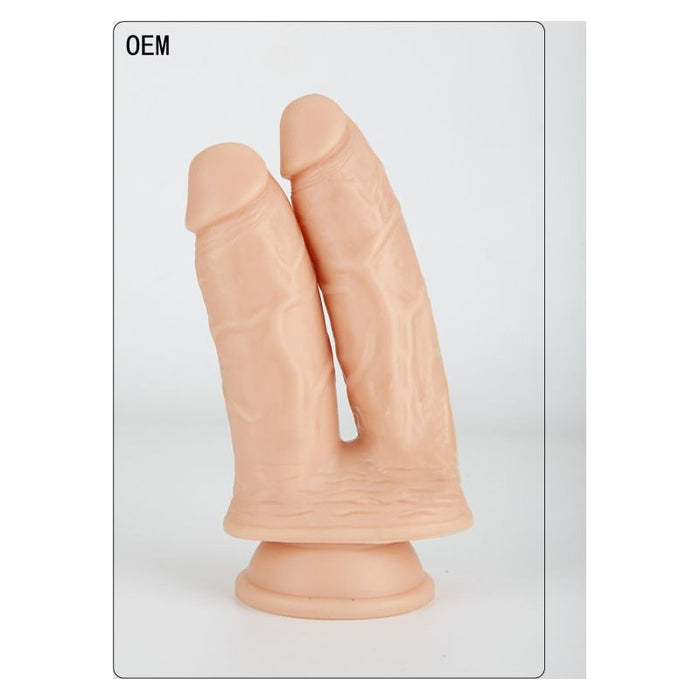 X-Men Double Penetration Twin Dildo, 9"/23cm, Flesh