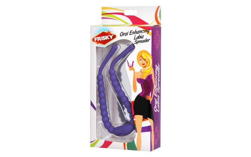 Frisky Oral Enhancing Hands Free Labia Spreader, Purple