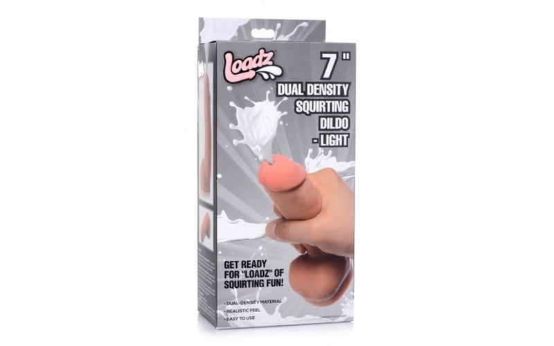 Loadz Dual Density Squirting Dildo, 7"/18cm, Flesh