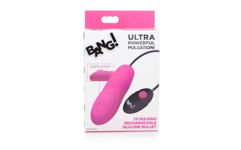 BANG! 7X Pulsing Rechargeable Bullet - Pink