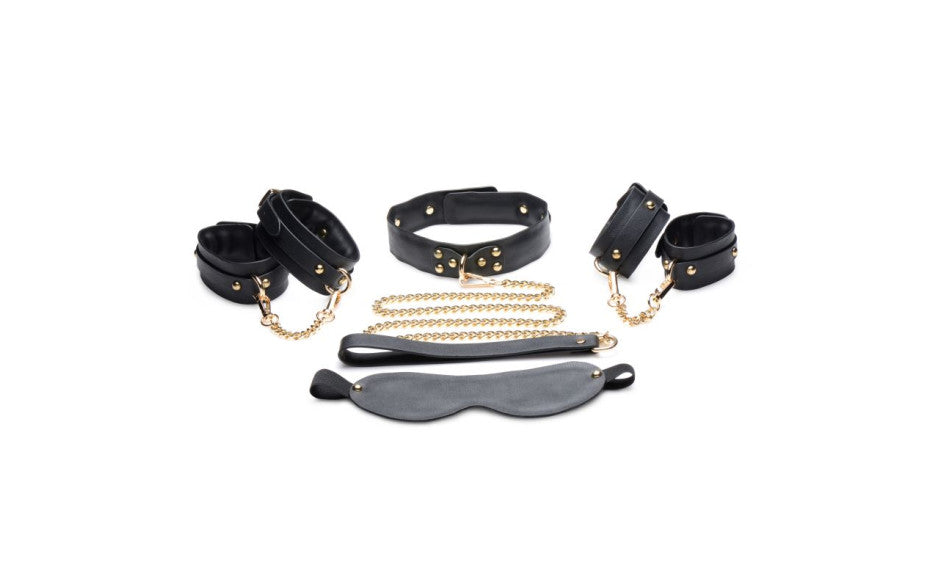 Master Series Golden Submission Bondage Set, Black