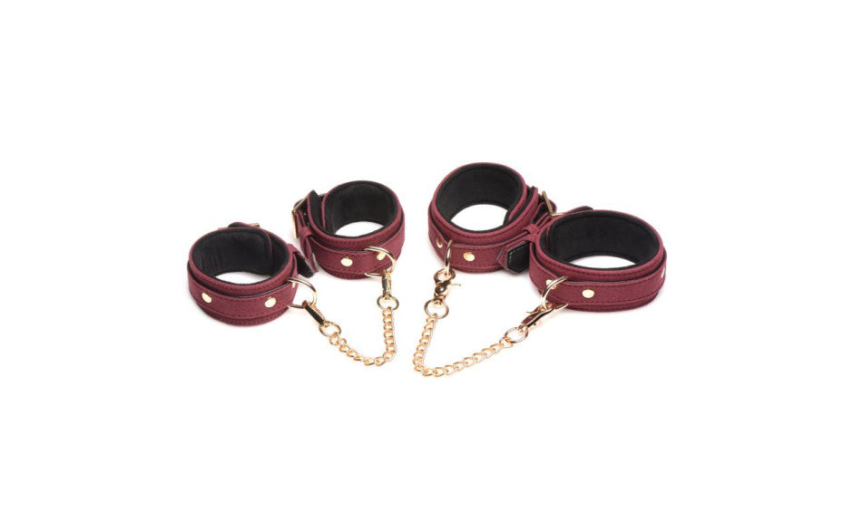 Master Series 6-piece Velvet Bondage Set, Burgundy