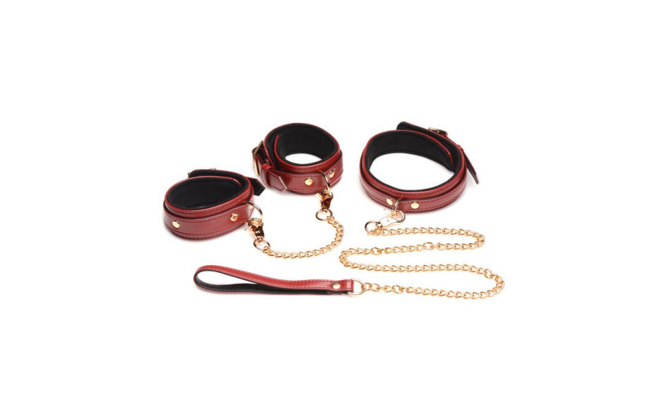 Master Series 6-Piece Bondage Set, Burgundy