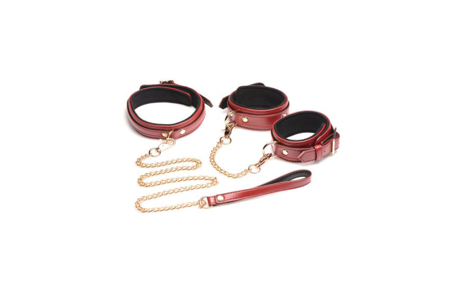 Master Series 6-Piece Bondage Set, Burgundy