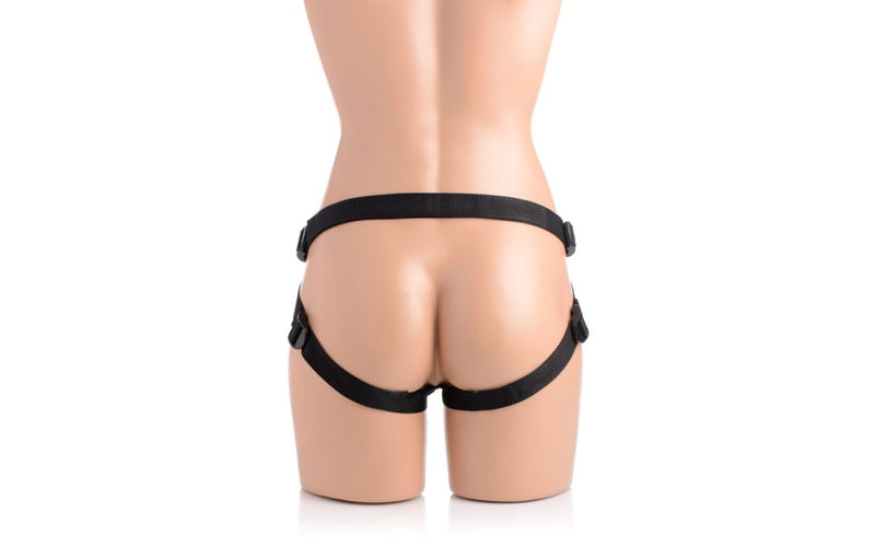 Brazen 8" Silicone Dildo w Harness, Flesh