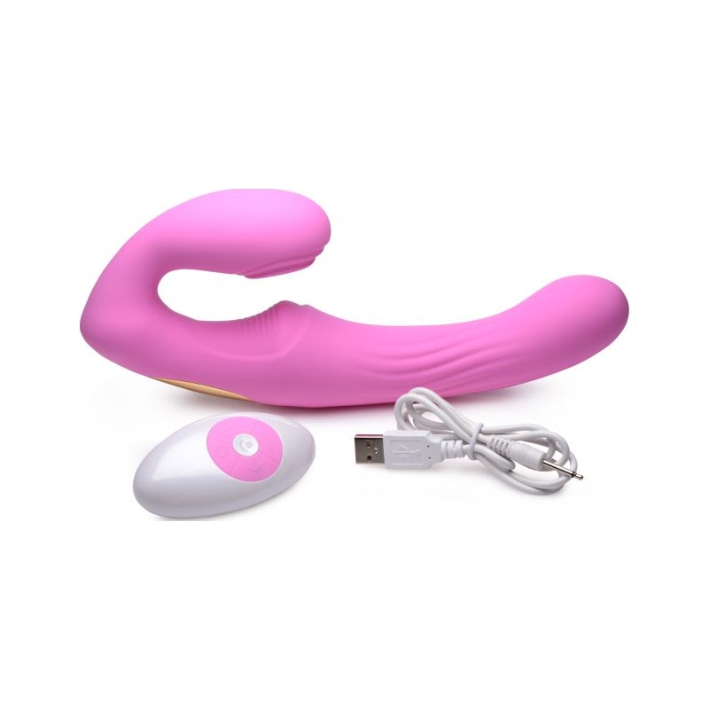Strap U 15X U-Pulse Strapless Strap-On w Remote, Pink