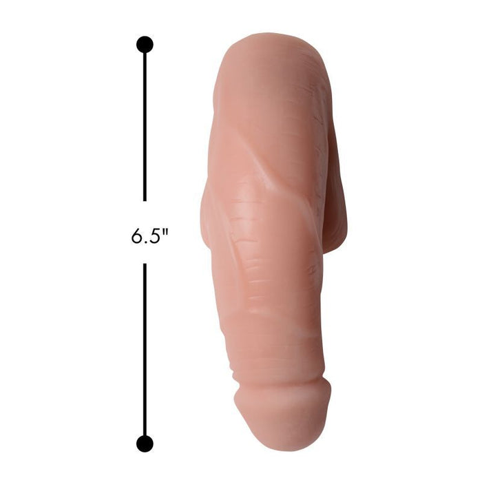 Strap U Large Bulge Soft Packer Dildo, 6.5", Light Skin Tone