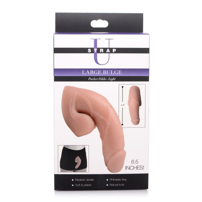 Strap U Large Bulge Soft Packer Dildo, 6.5", Light Skin Tone