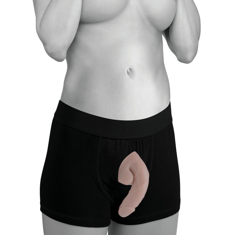 Strap U Large Bulge Soft Packer Dildo, 6.5", Light Skin Tone