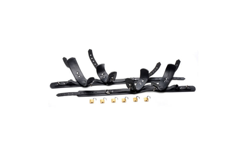Strict Frog Tie Leather Restraint Set, Black