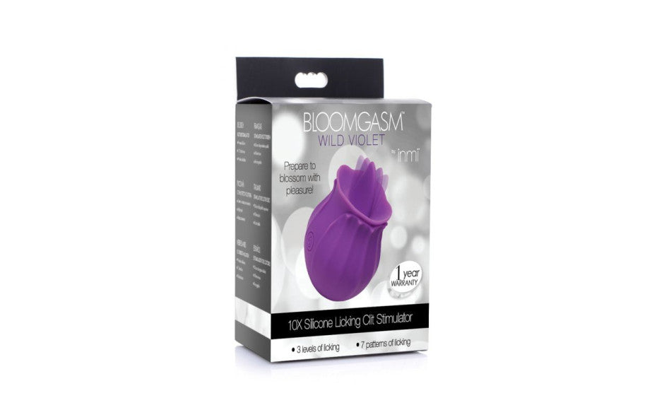 Inmi Bloomgasm Wild Violet 10X Licking Clit Stimulator, Purple