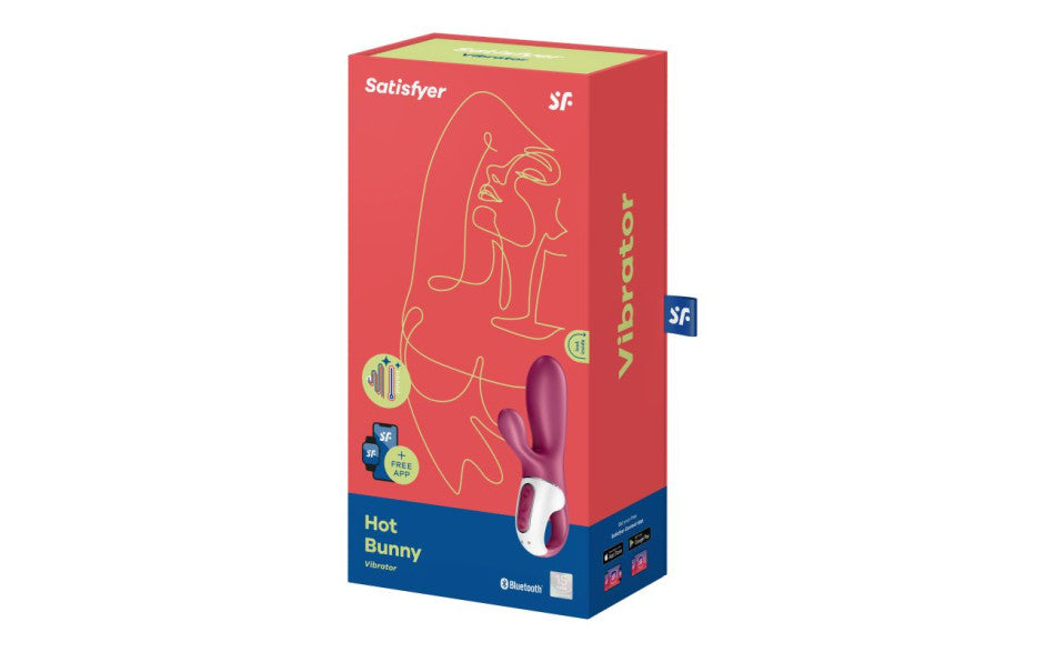 Satisfyer Hot Bunny Connect App Warming Vibrator, Burgundy
