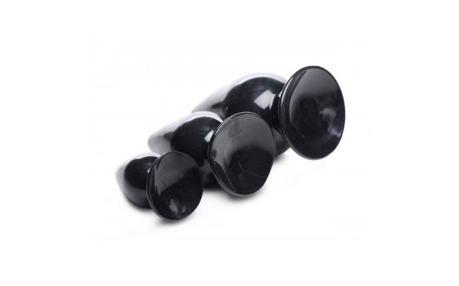 Master Series Triple Cones 3-Piece Anal Plug Set, Black