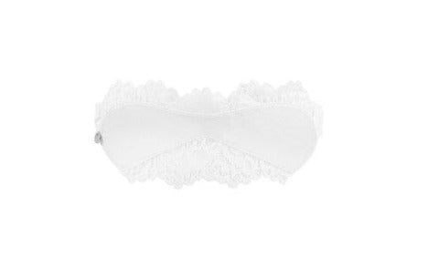 White Amor Blanco lace eye mask detail
