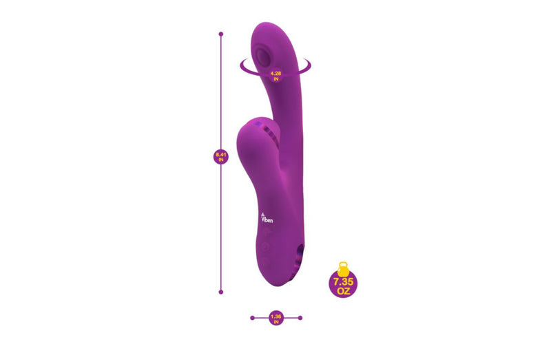 Viben Dazzle Rechargeable Thumping Rabbit Vibrator, Berry