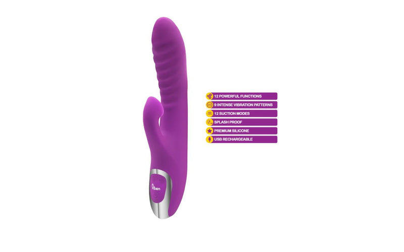 Viben Frenzy Suction Rabbit Vibe, Purple