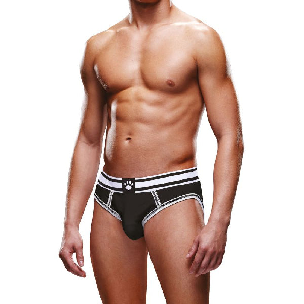 Prowler Open Back Brief White/Black, S-XL