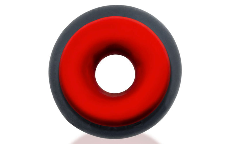 Top view of the OxBalls ULTRACORE Ball Stretcher showing the hourglass inner tunnel.