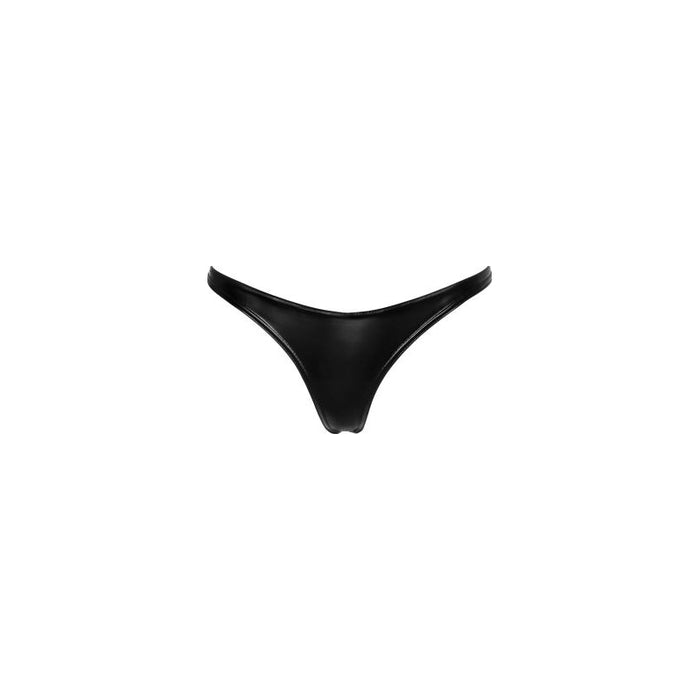 Noir Power Wetlook Thong, Black, Small