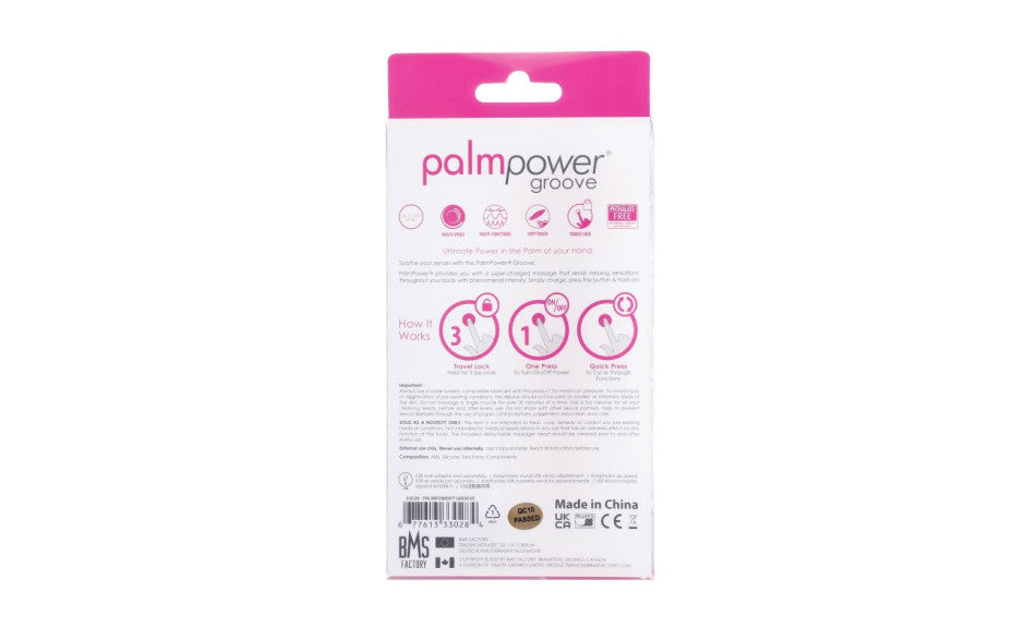PalmPower Groove Mini Wand, Fuchsia, 6"/15cm