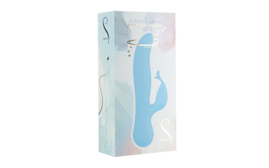 Kissing Swan Rechargeable Rabbit Vibrator, Blue