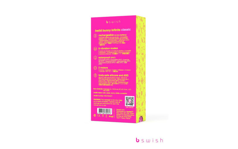 Bwild Bunny Classic Infinite Rabbit Vibrator, Sunset Pink
