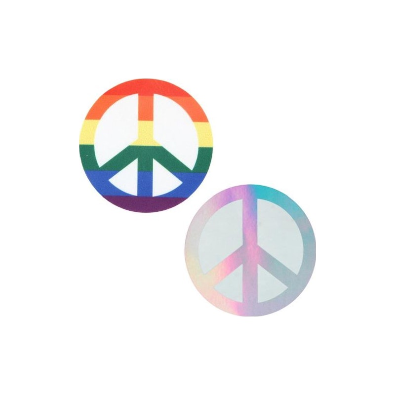 Pride Peace Sign Pasties, Rainbow, 2-pack, One Size