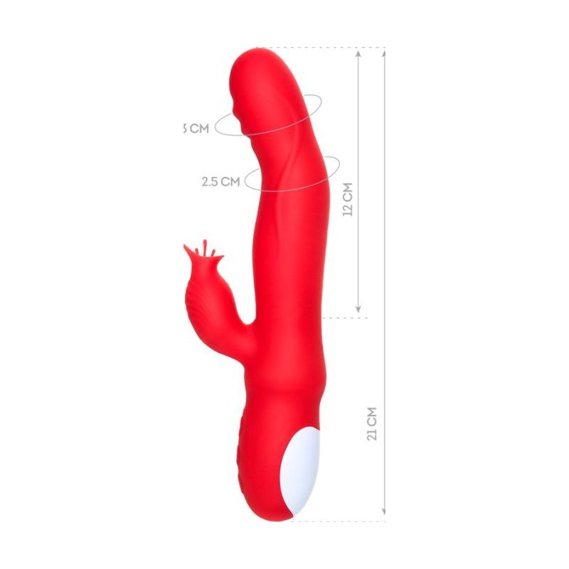 JOS Redli Heating and Rotating Rabbit Tickler, Red