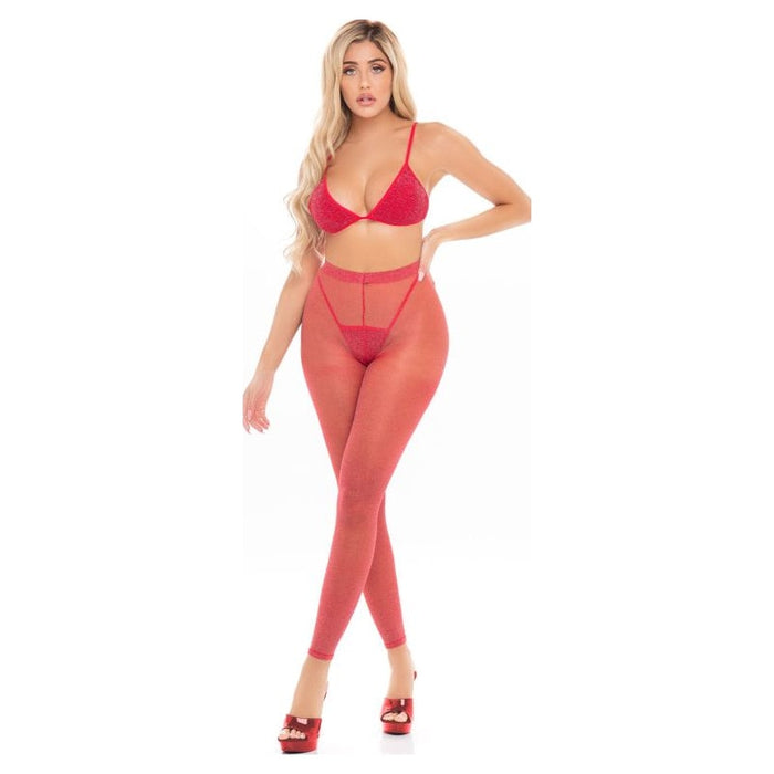 Pink Lipstick Tall Order 3-Piece Legging Set. Black, Red, One Size
