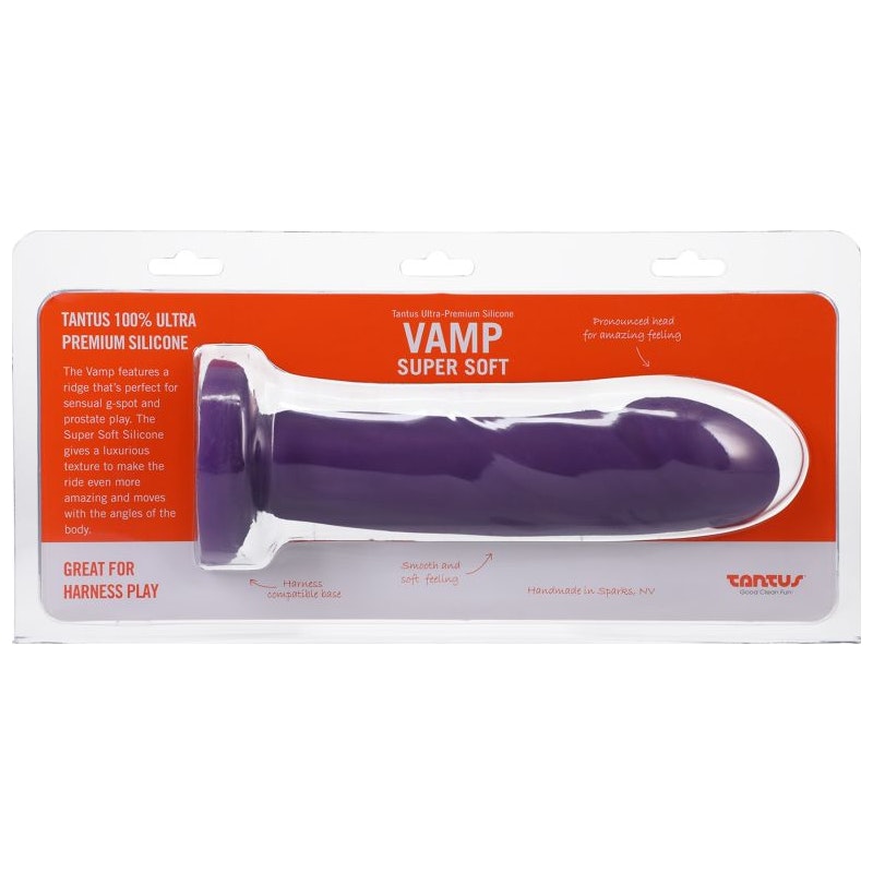 Tantus Vamp Soft Dildo, 7", Amethyst