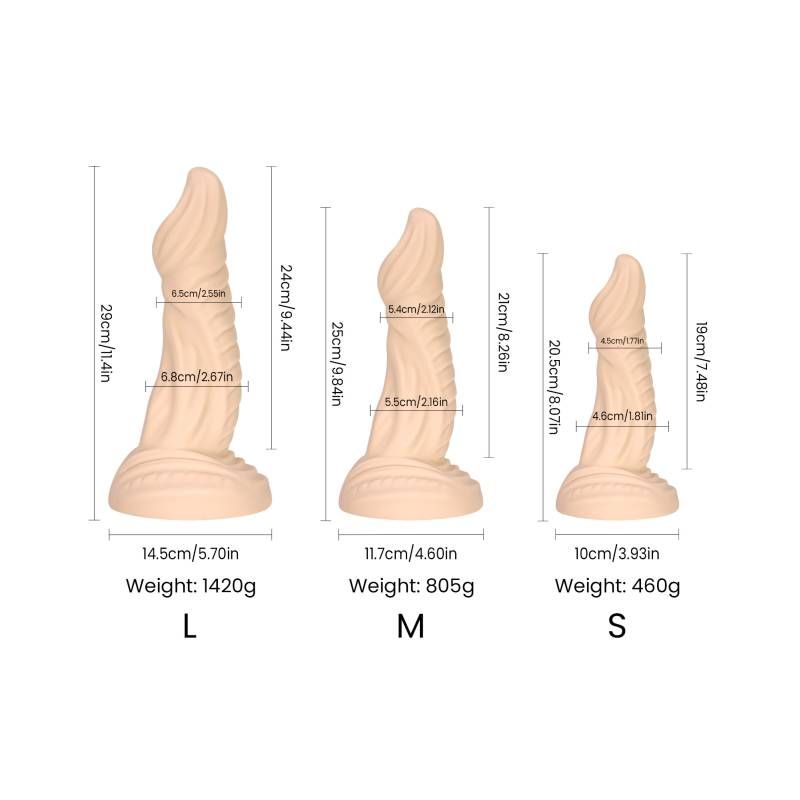 Sphinx Liquid Silicone Dildo, Medium (25cm), Beige