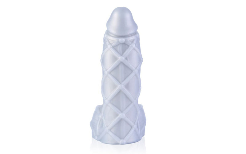 Sport Fucker Fetishique Liquid Silicone Dildo, Medium (20cm), Silver